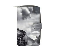 Steam Train Clouds Wallet Multifunctional Wallets for Men Compact Wallet Purse Passport Bag