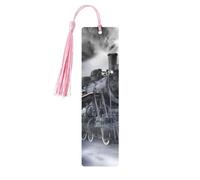 Steam Train Clouds Wooden Bookmark Book Lovers Tassels Crafts Accessories Reading Book Club Party