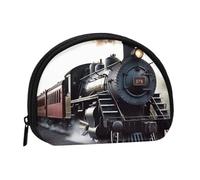 Steam Train Coin Purse, Mini Wallet for Women Men Gifts Change Bag with Zipper Shell Shaped Small Coin Bag Travel Organizer Change Storage Pouch for Cash, Cards, Keys, Lipstick