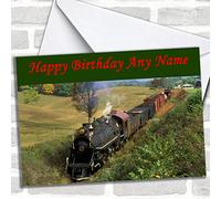 Steam Train Customised Birthday Greetings Card- Birthday Cards/Planes, Trains & Automobiles Cards | Birthday Card | Planes, Trains & Transport & Cars Card