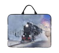Steam Train Depart Sunset 14 Inch Printed Laptop Sleeve, 600d Oxford-Cloth Shockproof Laptop Case With Thickened Pearl Cotton,Waterproof Portable Laptop Handbag Cover