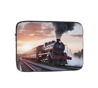 Steam Train Depart Sunset Laptop Sleeve for Women Men, 13 Inch Waterproof Laptop Bag Lightweight Notebook Computer Cover Bag