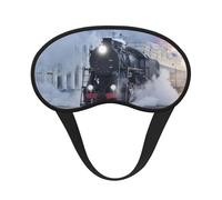 Steam Train Depart Sunset Print Adjustable Eye Cover for Sleeping, Comfortable, Pressure-Free and Breathable Sleeping Masks