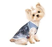 Steam Train Depart Sunset print Dog Shirts for Small Dogs Stretchy T-Shirts Lightweight Tank Top Sleeveless Striped Vest