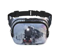 Steam Train Depart Sunset Print Stylish and Practical Waist Bag,Adjustable,Perfect for Travel,and Outdoor Activities