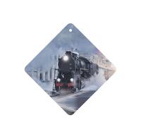 Steam Train Depart Sunset Printing 10 Pieces Air Freshener Car Hanging Cards Air Freshener Sheets With Rope For Cars Home