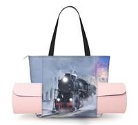 Steam Train Depart Sunset Women'S Yoga Mat Bag With All-Over Print,Lightweight Polyester Shoulder Gym Bag,Front Open Pocket For Yoga Mat, Towel