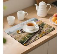 Steam Train Desk Mat Washable Table Protector Waterproof Table Cover Protector Desk Placemats Heat Resistant Non-Slip Desks Cover for Desktop, Coffee Dining Tables 40x30cm