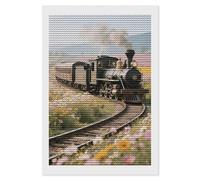 Steam Train Diamond Art Kits for Adults 8"x12" DIY Diamond Painting Kit for Beginners Gem Art Painting with Round Full Drill Diamonds DIY Paint Paintings for Home Wall Decor Gift