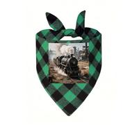 Steam Train Dog Bandanas for Small Medium Large Dogs Cats | Soft Polyester Pet Triangle Scarf Kerchief Novelty Pet Bib for Birthday, Photo Shoots, Wedding, Parties Pet Accessories
