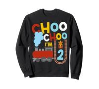 Steam Train Driver Trainspotting Locomotive 2nd Birthday Sweatshirt