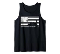 Steam Train Driver Trainspotting Locomotive American Flag Tank Top