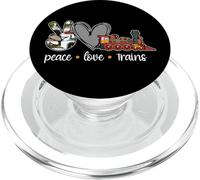 Steam Train Driver Trainspotting Locomotive Girl Peace Love PopSockets PopGrip for MagSafe