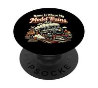 Steam Train Driver Trainspotting Locomotive Vintage Home Is PopSockets Adhesive PopGrip