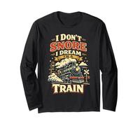 Steam Train Driver Trainspotting Locomotive Vintage I Don't Long Sleeve T-Shirt