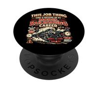 Steam Train Driver Trainspotting Locomotive Vintage This Job PopSockets Adhesive PopGrip