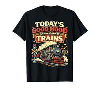 Steam Train Driver Trainspotting Locomotive Vintage Today's T-Shirt