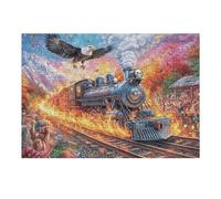 Steam Train Eagle Mountain Adventure Wild 300 Piece Jigsaw Puzzle for Adults Teens Craft Room Decor Creative Project Whimsical Artwork for Crafters 300 PCS
