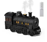 Steam Train Essential Oil Diffuser, 300ml Essential Oil Diffuser with Remote Control, Retro Train Aromatherapy Diffusers Scent Humidifier Vaporizer Auto-Off Timer for Room, Home, Offices (Black)