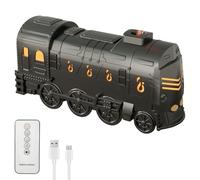 Steam Train Essential Oil Diffuser with Light 300ml Retro Steam Train Humidifier with Auto Off/2 Misting Modes/2 Light/Remote Control Ultra Quiet Train Humidifier Diffuser for Sleeping Reading (01)