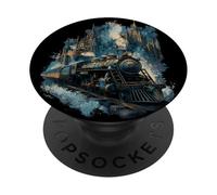 Steam Train Fantasy Castle Magic Vintage Travel PopSockets Adhesive PopGrip