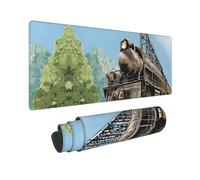 Steam Train Gaming Mousepad Large Waterproof Non-Slip Desk Mat for Home Office Work Computer, Keyboard Pad Work from Home Essentials - 80x30cm