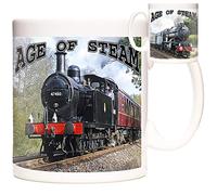 Steam Train Gift Mug, The Age of Steam. 11oz Ceramic Gift Mug. Steam Engine Pictures on Coffee Mug. Gift for Train Enthusiasts