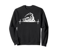Steam Train Heartbeat for Rail Enthusiasts Travel Vibes Sweatshirt