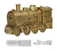Steam Train Humidifier & Aroma Diffuser with Remote, 300ml Ultrasonic Essential Oil Diffuser Auto Shut-Off, for Bedroom, Office, Home & Christmas Gifts (Copper Bronze)