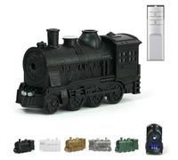 Steam Train Humidifier, Essential Oil Diffuser 300ml Train Quiet Aromas Diffuser With 4colors Lights & Direct/jellyfish Cool Mist Modes &Smart Remote, for Christmas,bedroom,Brthday, Men,Dad (Black)