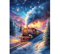 Steam Train in A Magical Forest at Night 300 Piece Jigsaw Puzzle for All Ages Wildlife Pet Jigsaw Neighborhood Get Together Family Game Whimsical Design for Any Event 300 PCS
