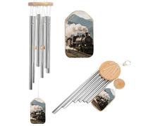Steam Train in Mountains Wind Chimes for Outside Memorial Tuned Outdoor Windchimes Large Garden Decor Wind Chime with Melodious Sound for Mom Dad Grandma Home Garden Patio Decor