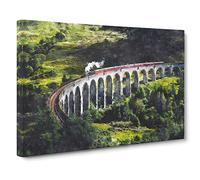 Steam Train in Scotland Canvas Print | Gallery Wrapped 30mm Frame Wall Art | 30x20 inches | Ready to Hang | Abstract Vehicles Picture | Living Room Bedroom Lounge Office