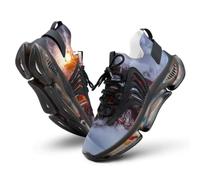 Steam Train in Snowy Day Men's Road Running Shoes