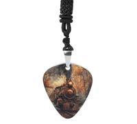 Steam Train in The Autumn Forests Fashion Guitar Picks Necklace Music Jewellery Personalized Pendant