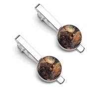 Steam Train in The Autumn Forests Silver Tie Clip Suit Accessories for Men Necktie Bar Set Pin Business Wedding