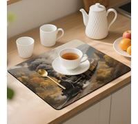Steam Train in The Valley Desk Mat Washable Table Protector Waterproof Table Cover Protector Desk Placemats Heat Resistant Non-Slip Desks Cover for Desktop, Coffee Dining Tables 50x40cm