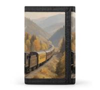 Steam Train in The Valley Small Wallet Trifold Wallets Purse with 1 Cash Compartment And 8 Card Slots Money Clip