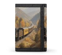 Steam Train in The Valley Wallet Men's Trifold Wallet And Coin Pocket Slim Card Holder Wallet for Men Money Clip