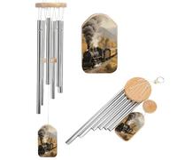 Steam Train in The Valley Wind Chimes for Outside Memorial Tuned Outdoor Windchimes Large Garden Decor Wind Chime with Melodious Sound for Mom Dad Grandma Home Garden Patio Decor