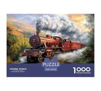 Steam Train Jigsaw 1000 Piece Challenge Game for Adults,Natural Scenery Impossible Jigsaw Puzzles 1000 Piece Educational Game Home Decoration 70x50cm/1000pcs