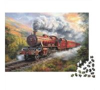 Steam Train Jigsaw 1000 Piece Crossing The Valley Home Decoration for Adults And Kids Gift High Difficulty Game Challenging Puzzles Toy 1000pcs (75x50cm)