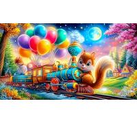 steam-train Jigsaw Puzzle 1000 Piece Recycled Paper Great Gift Idea Challenging Puzzles for Adults and Kids Age 12 Years + 38x52cm/1000pcs