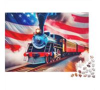 Steam Train Jigsaw Puzzle Car 1000 Pieces Eco-friendly Paper 100% Recycled for Couples Logic Skill Gift 38x26cm/1000pcs