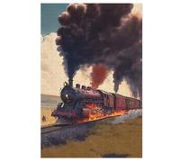 Steam Train Jigsaw Puzzle for Adults 1000 Piece for Kids Age 12 Years Up Woodiness Puzzles Educational Game （78×53cm）