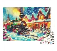Steam Train Jigsaw Puzzle Rail 1000 Pieces Eco-friendly Paper 100% Recycled for Couples Logic Skill Gift 38x26cm/1000pcs