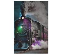 Steam Train Jigsaw Puzzles for Adults 1000 Piece Wooden Puzzle for Kids Challenging Game 78×53cm