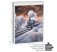 Steam Train Jigsaw Puzzles for Adults 1000 Pieces - Kids Wooden Puzzle - Recycled Board Picture 78×53cm