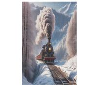 Steam Train Jigsaw Puzzles for Adults 1000 Pieces - Kids Wooden Puzzle - Recycled Board Picture 78×53cm