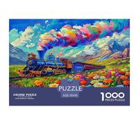 Steam Train Jigsaw Puzzles for Adults Kids 1000 Piece Great Gifts Challenge Toy Educational Game Home Decor Mindfulness Therapy 70x50cm/1000pcs